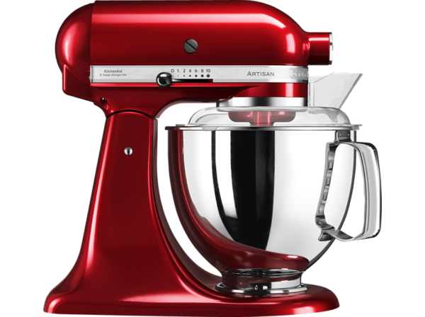 KITCHENAID 5KSM175PSECA ARTISAN CANDY APPLE RED Keukenmachine Candy Apple Red (inhoud mengkom: 4,8 liter, 300 watt)